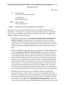 Math Graduate Program Review