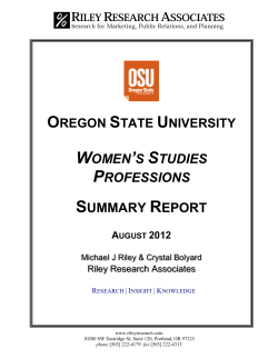 OSU Women s Studies Professions Summary Report