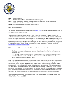 Change in Contract Professional Rule: CPAC/HR Letter to Contract Professional Employees