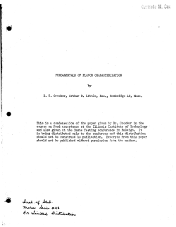 Crocker, E.C.Fundamentals of flavor characterization."