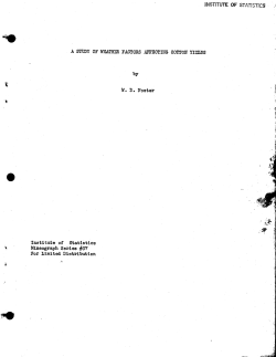 Foster, W.D.A study of weather factors affecting cotton yield."
