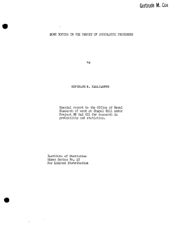 Kallianpur, G.B.Some topics in the theory of stochastic processes." (Navy research)