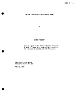 Pachares, James; (1953)On the distribution of quadratic forms." (Navy Research)