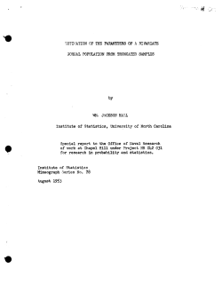 Hall, Wm. J.; (1953)Estimation of the parameters of a bivariate normal population from truncated samples." (Navy Research)