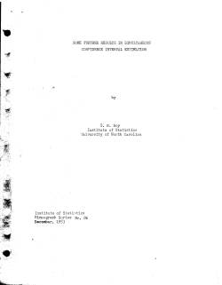 Roy, S.N.; (1953)Some further results in simultaneous confidence interval estimation."