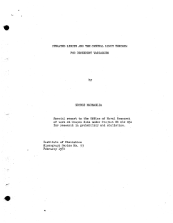 Marsaglia, George; (1954)Iterated limits and the central limit theory for dependent variables." (Navy Research)