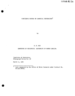 Roy, S.N.; (1954)Confidence Bounds on canonical regressions." (Navy Research)