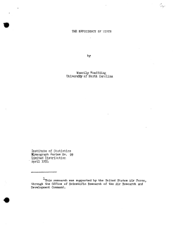 Hoeffding, Wassily; (1954)The efficiency of tests." (Air Research and Dev. Command)