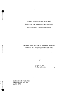Box, G.D.P. and S.L. Anderson; (1954)The roust tests for variances and effect of non-normality and variance heterogeneity on standard tests." (U.S. Army Ordnance)
