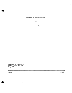 Romanovsky, V.; (1954)Research on markoff chains." Translated by Dan Teichrow.