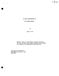 Chu, John T.; (1954)On the distribution of the sample median." (Navy Research)