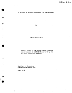 Seal, K.C.; (1954)On a class of decision procedures for ranking means." (Air Research and Dev. Command)