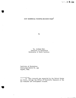 Hall, William J.; (1954)Most economical multiple-decision rules." (Air Research and Dev. Command)
