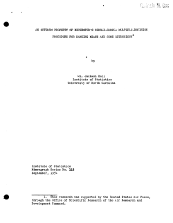 Hall, William J.; (1954)An optimum property of Bechhofer's single-sample multiple-decision procedures for ranking means and some extension." (Air Research and Dev. Command)