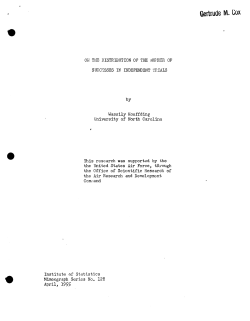 Hoeffding, Wassily; (1955)On the distribution of the number of successes in independent trials." (Air Research and Dev. Command)