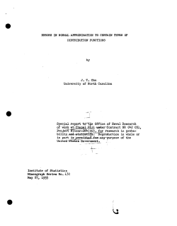 Chu, John T.; (1955). "Errors in normal approximation to certain types of distribution functions." (Navy Research) Paper