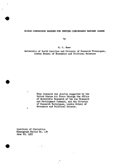 Bose, R.C.; (1955)Paired comparison designs for testing concordance between judges." (Air Research and Dev. Command)