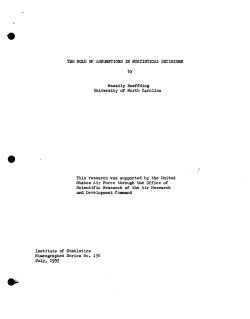 Hoeffding, Wassily; (1955)A role of assumptions in statistical decisions." (Air Research and Dev. Command)