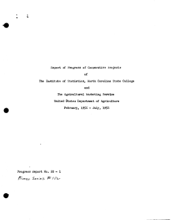 Miravalle, Sarah; (1956)A comparison of alternative methods of defining and allocating area sampling units for agricultural surveys." (A.M.S. Progress Report 21-1)
