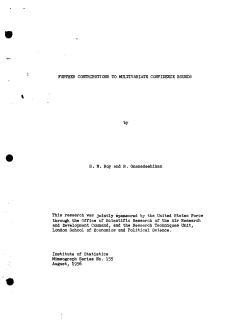 Roy, S.N. and R.R. Gnanadesikan; (1956)Further contributions to multivariate confidence bounds." (Air Research and Dev. Command)