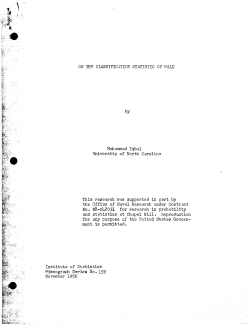 Ighal Mohammad; (1956)On the classification statistic of Wald." (Navy Research)