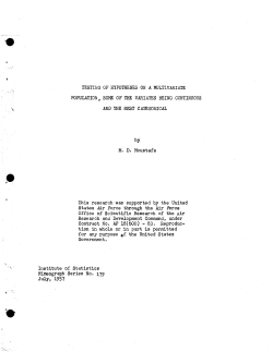 Moustafa, M.D.; (1957)Testing of hypotheses on a multi-variate population; some of the variates being continuous and the rest categorical." (Air Research and Dev. Command)