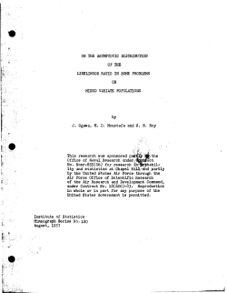 Ogawa, J., M.D. Moustafa and S.N. Ray; (1957)On the asymptotic distribution of the likelihood ratio in some problems on mixed variate population." (Air Research and Dev. Command)