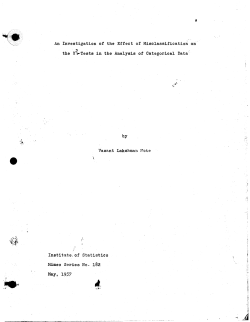 Mote, V.L.; (1957)An investigation of the effect of misclassification on the x^2 tests in the analysis of categorical data."