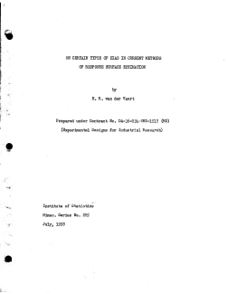 H.R. van der Vaart; (1958)On Certain Types of Bias in Current Methods of Response Surface Estimation." (U.S. Army Ordnance)