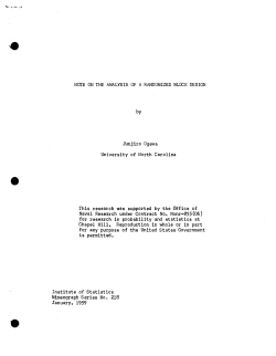 J. Ogawa; (1959)Note on the Analysis of a Randomized Block Design."