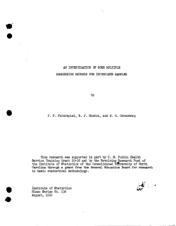 C.F. Federspiel, R.J. Monroe and B.G. Greenberg; (1959)An investigation of some multiple regression methods for incomplete samples."