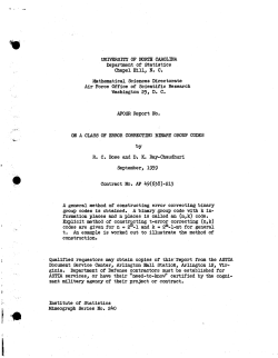 R.C. Bose and D.K. RayChaudhuri; (1959)On a class of error. Correcting binary group codes."