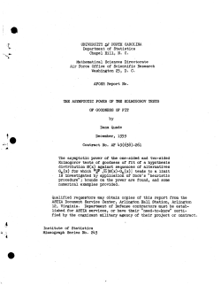 D.E.A. Wuade; (1959)The asymptotic power of the kolmogrov tests of goddness of fit."
