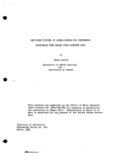 James Durbin; (1960)Efficient Fitting of Linear Models for Continuous Stationary Time Series on Discrete Data."