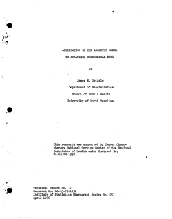Grizzle, J.E.; (1960)Application of the logistic model to analyzing categorical data."