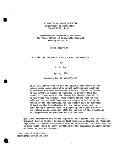 Roy, S.M.; (1960)On a new derivation of a well known distribution." Air Force.