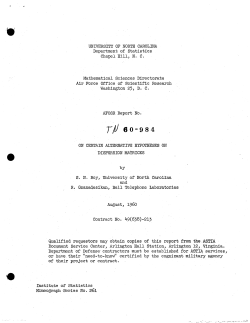 Roy, S.N. and R. Gnanadesikan; (1960)On certain alternative hypotheses on dispersion matrices." Air Force.
