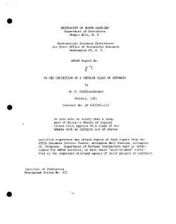 Schutzenberger, M.T.; (1961)On the definition of a certain class of automata." Air Force.