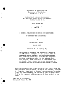 Bland, R.P.; (1961)A minimum average risk solution for the problems of choosing the largest mean."