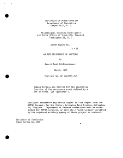 Schutzenberger, M.P.; (1961)On the recurrence of patterns."