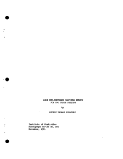 Foradori, G.T.; (1961)Some non-response sampling theory for two stage designs." Ph.D. Thesis.