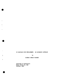 Taeuber, R.C.; (1961)On sampling with replacement: an axiomatic approach." Ph.D. Thesis.