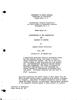 Srivastava, J.N.; (1961)Contribution to the construction and analysis of designs."