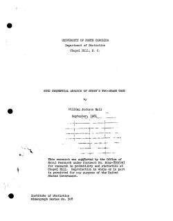 Hall, W.J.; (1961)Some sequential analogs of Stein's two-stage test."
