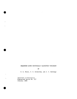 Patel, R.M., C.C. Cockerham, and J.O. Rawlings; (1962)Selection among factorially classified variables." Ph.D. Thesis.