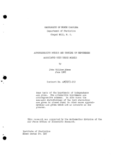Adams, J.W.; (1962)Auto-regressive models and testing of hypothesis associated with these models."