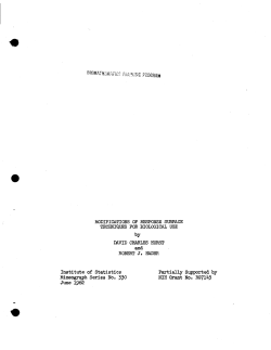 Hurst, D.C. and R.J. Hader; (1962)Modifications of response surface techniques for biological use." Ph.D. Thesis.