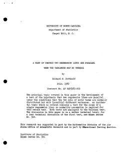 Potthoff, R.F.; (1962)A test of whether two regression lines are parallel when the variances may be unequal."