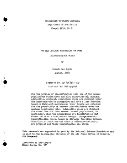 Gupta, S.D.; (1962)On the optimum properties of some classification rules."