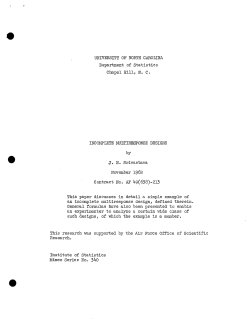 Srivastava, J.N.; (1962)Incomplete multiresponse designs."